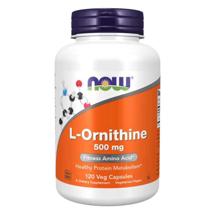 L-Орнитин 500 mg - NOW Foods