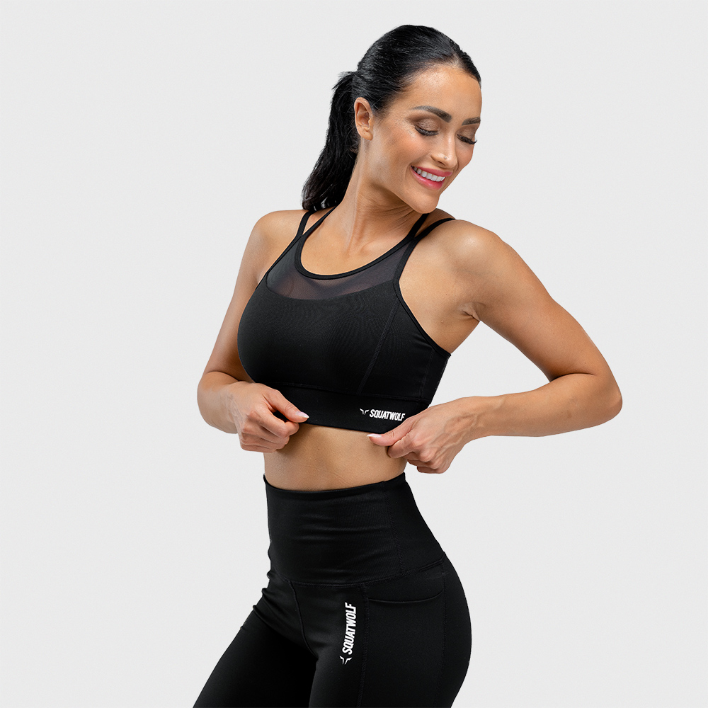 Дамско бюстие We Rise Sports Bra Black - SQUATWOLF