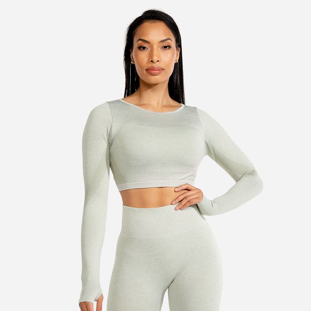 Спортен топ Marl Seamless Crop Top Ice - SQUATWOLF