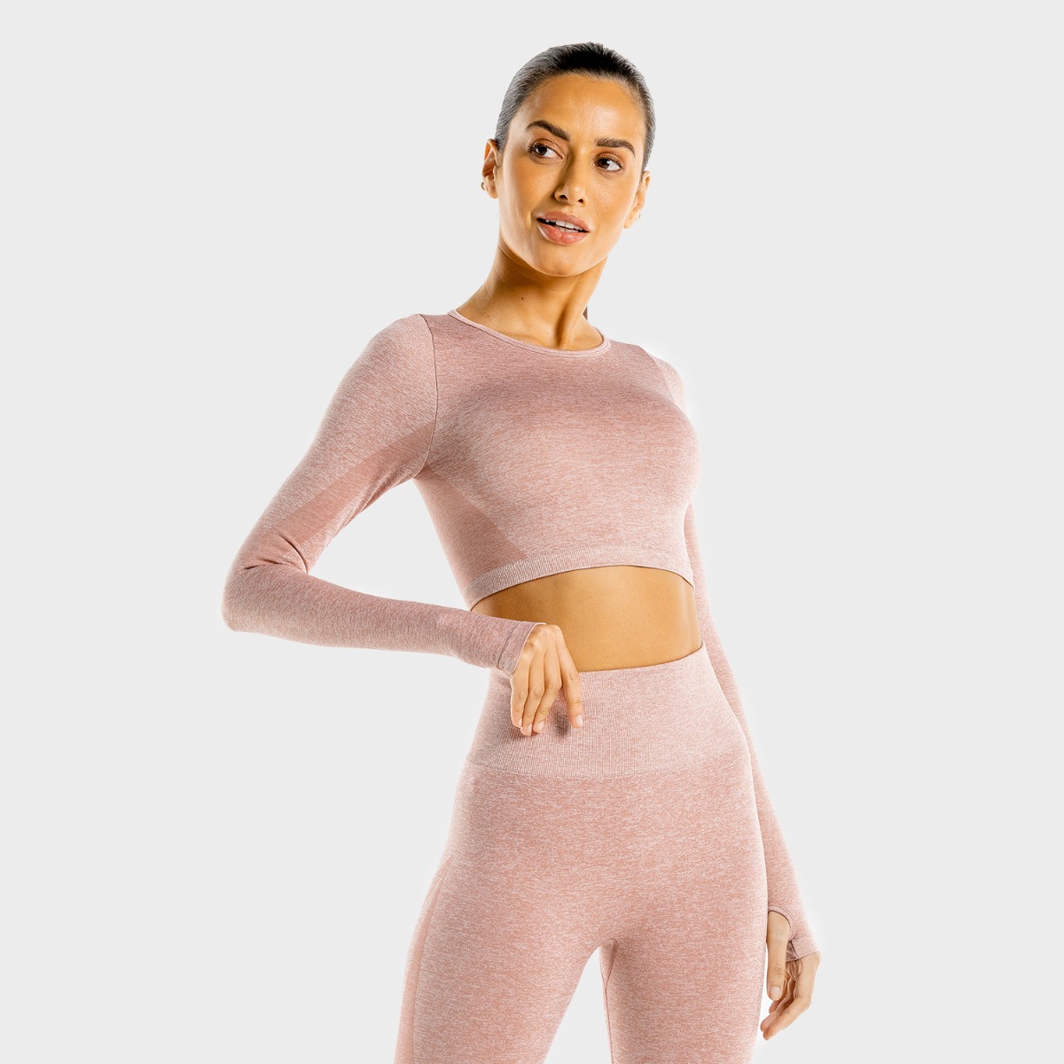 Спортен топ Marl Seamless Crop Top Rose Gold - SQUATWOLF