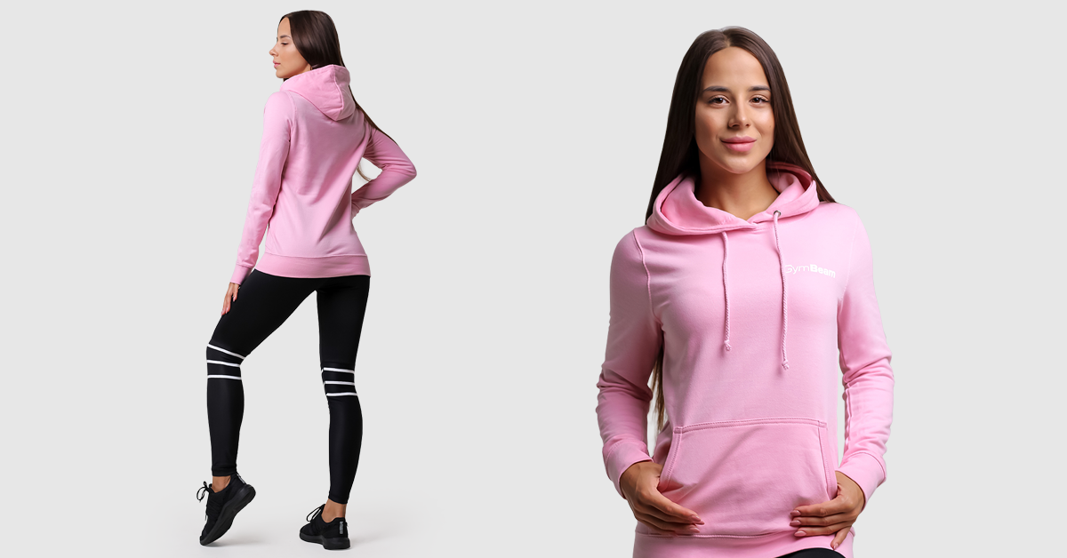 Дамски суичър PRO Hoodie Baby pink - GymBeam